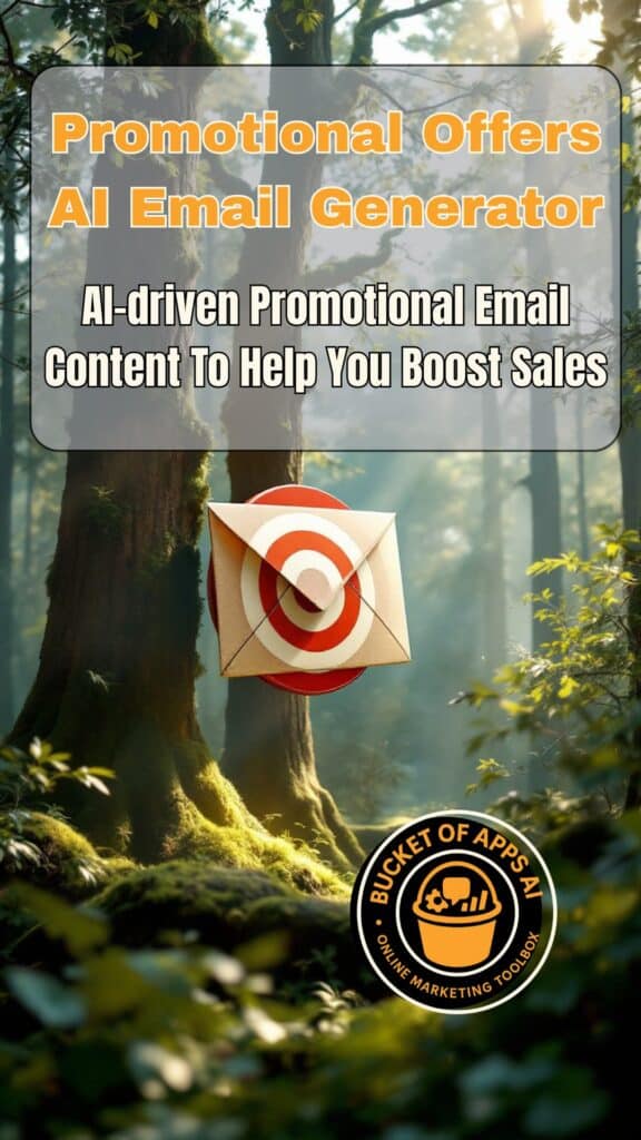 Free Promotional Offers Email AI Generator Image with Trees and a Bullseye on an Email.