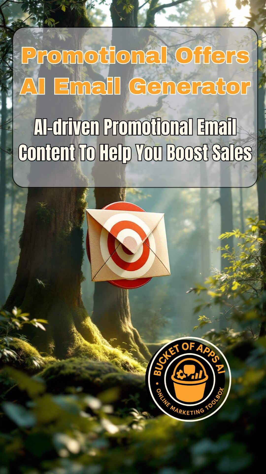 Image of email hitting the bullseye on a tree in the woods