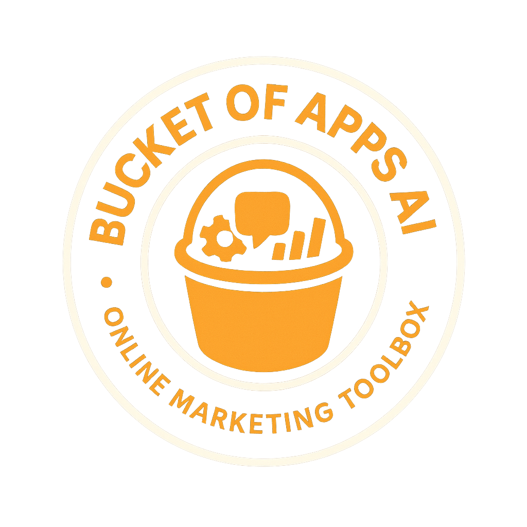 New Round Logo for Dark Backgrounds Bucket of Apps AI